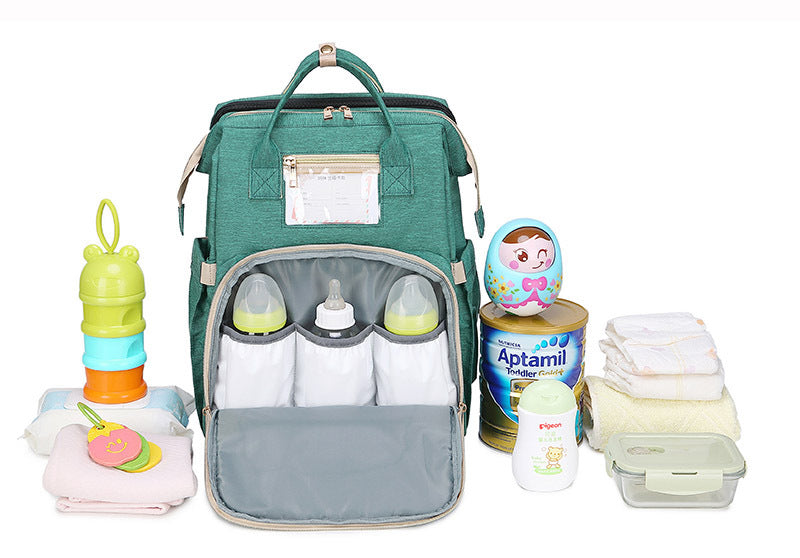Çok işlevli anneler ve babalar sırt çantası bebek yatağı çantaları