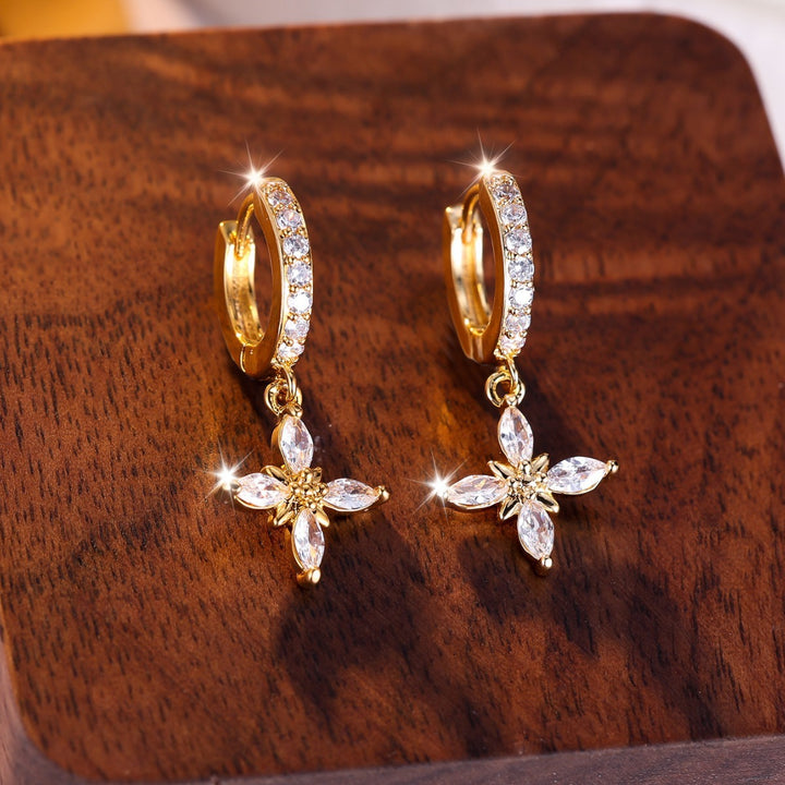 Fashion navet auriu albă diamant cu ochi Xingx Clip pentru urechi Lux de lumină