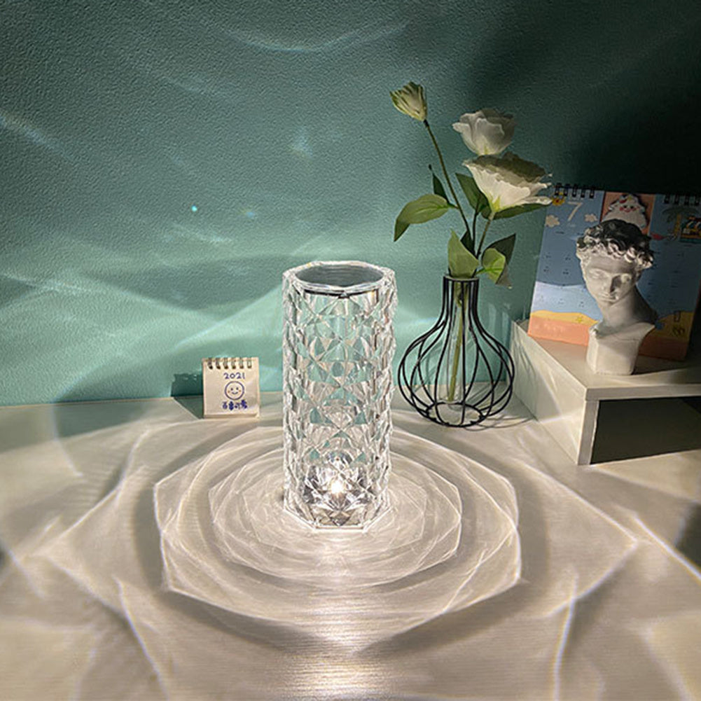 Lampes à lampe à cristal nordique lampes à table USB chambre à coucher tactile atmosphère diamant nocturne légère de rose projecteur de lampe décor