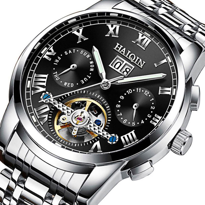 Menmode waterdichte lumineuze holle tourbillon automatisch mechanisch horloge