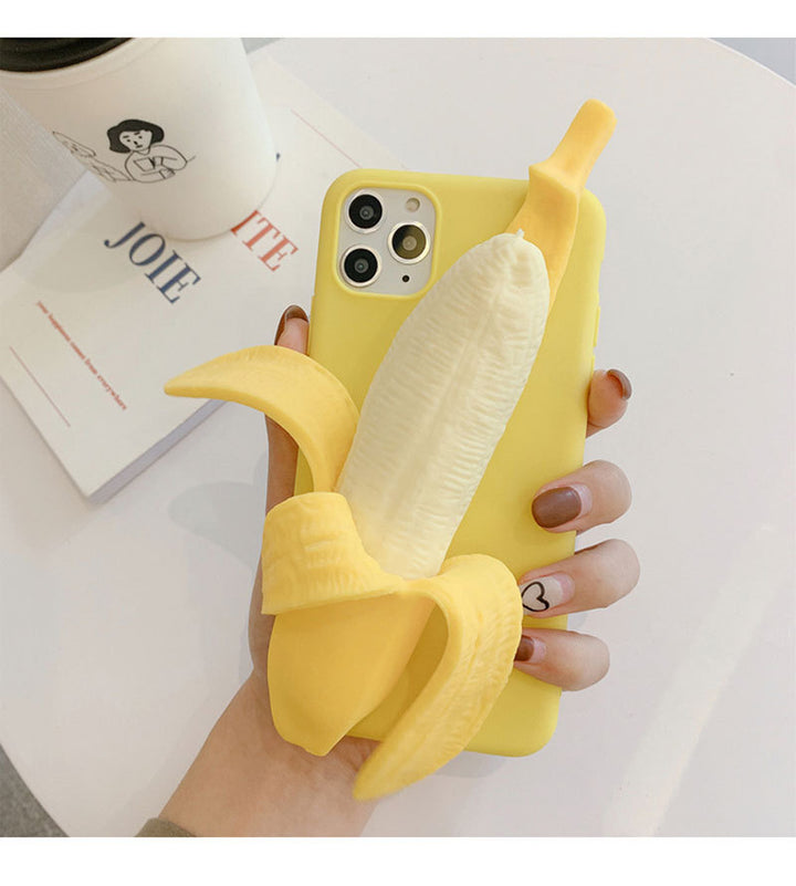 Bananen -Silikon -Telefonhülle entpacken
