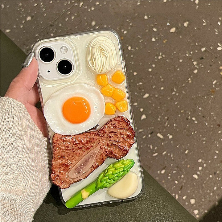Creative Three-dimensional Steak Omelette Epoxy Phone Case