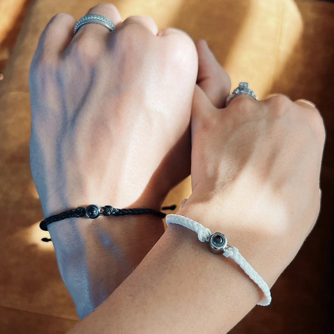 Creatief op maat gemaakte kleur foto -projectie armband hand geweven liefhebbers persoonlijkheid sieraden voor mannen en vrouwen Valentijnsdag cadeau