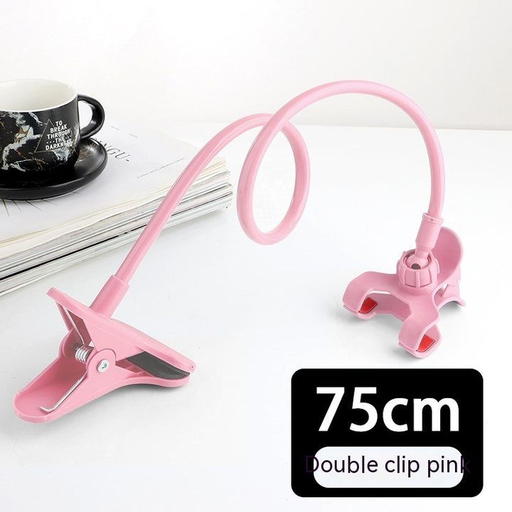 Artifact For A Lazy Bedside Double Clip Mobile Phone Bracket