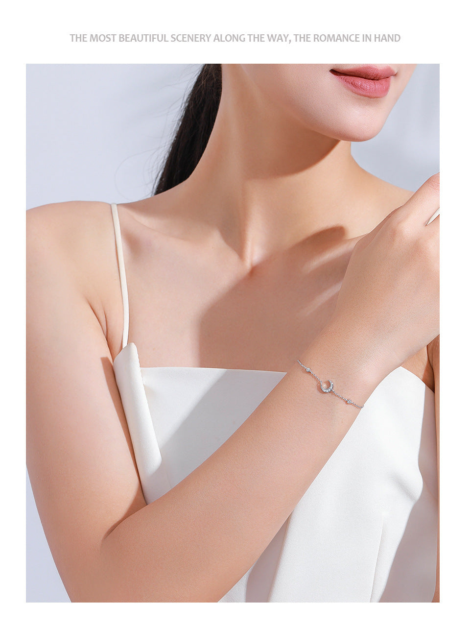 S925 Silver Moon Diamond Bracelet Special-interest Design Ornament
