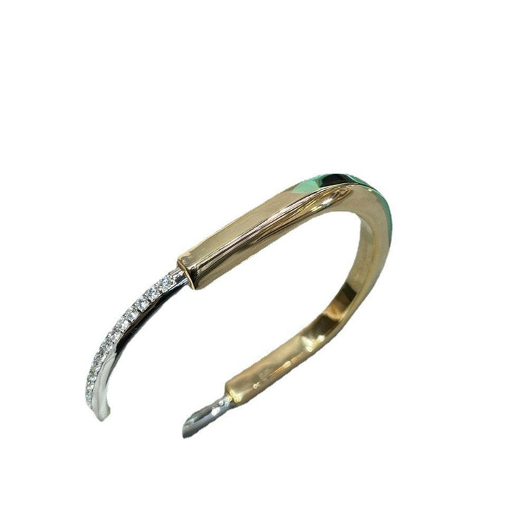 Kleurscheiding elektroplimeren half diamant slotkop armband