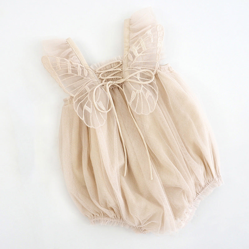 شبكة مزاجه قطعة واحدة فستان رومبير الطفل