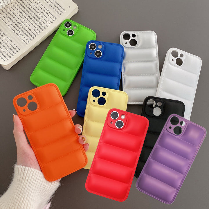 Household Solid Color Down Jacket Phone Case Protective Sleeve