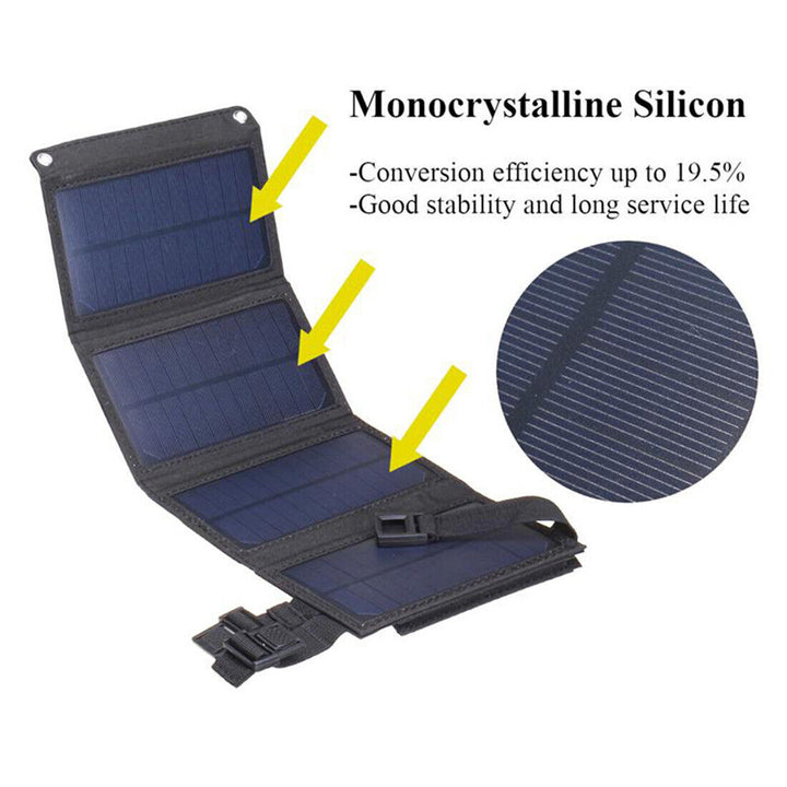 20W Faltbares Solarpanel Solar Panel Power Bank Mobiltelefon USB -Ladegerät Camping Wandern