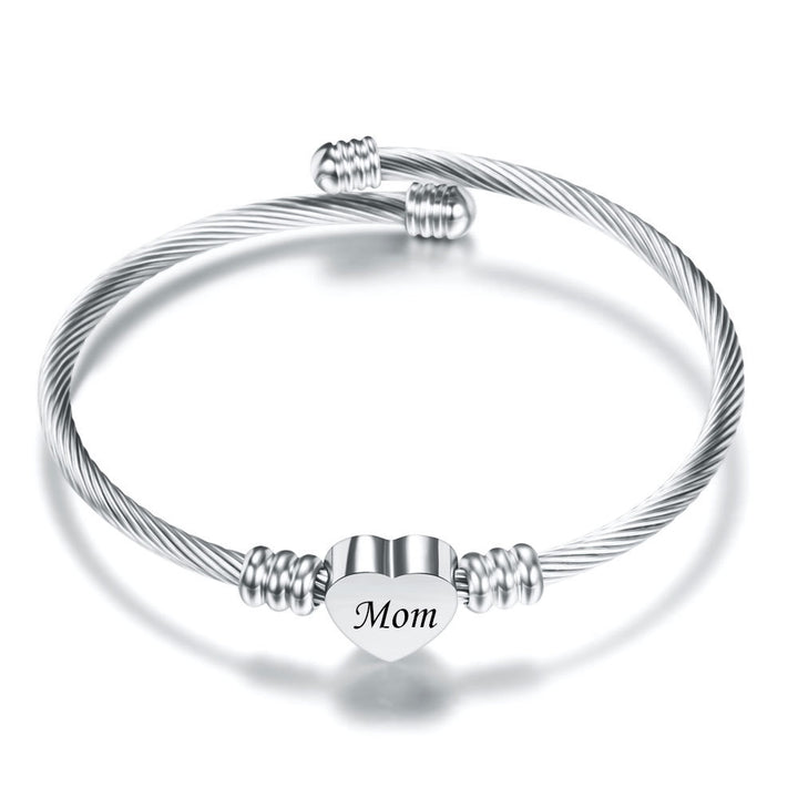 Día de la Madre Mometa Momita Pulseras trenzadas de acero inoxidable