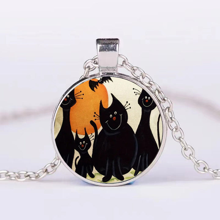 Halloween Round Pumpkin Ghost Bat Collier Hommes et femmes Personnalité Collier Collier Fashion Bijoux Accessoires