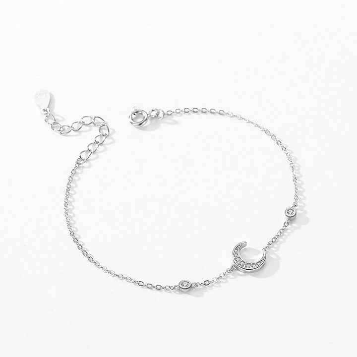 S925 Silver Moon Diamond Bracelet-Interest Design Ornament
