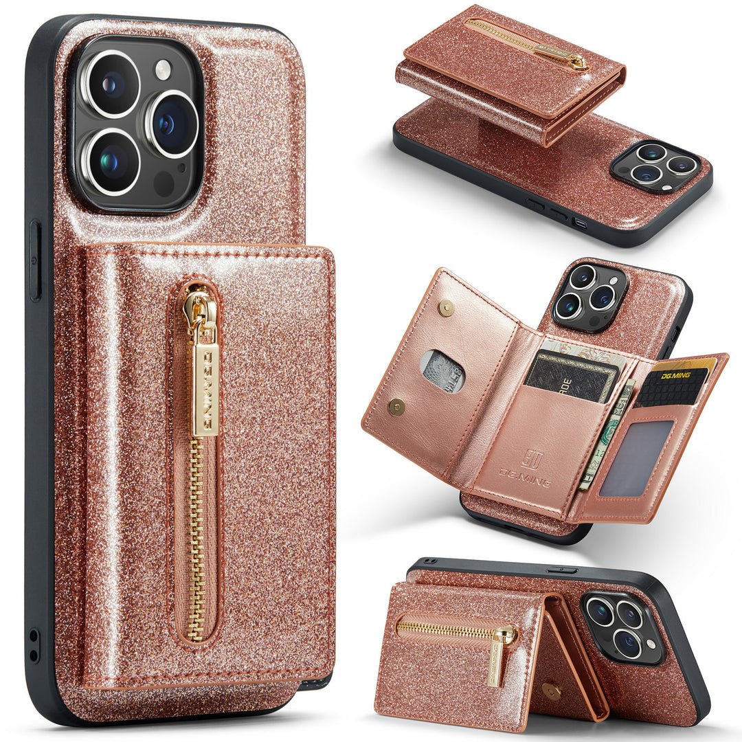 Glitter Wallet Protective Two-in-one Magnetic Phone Case