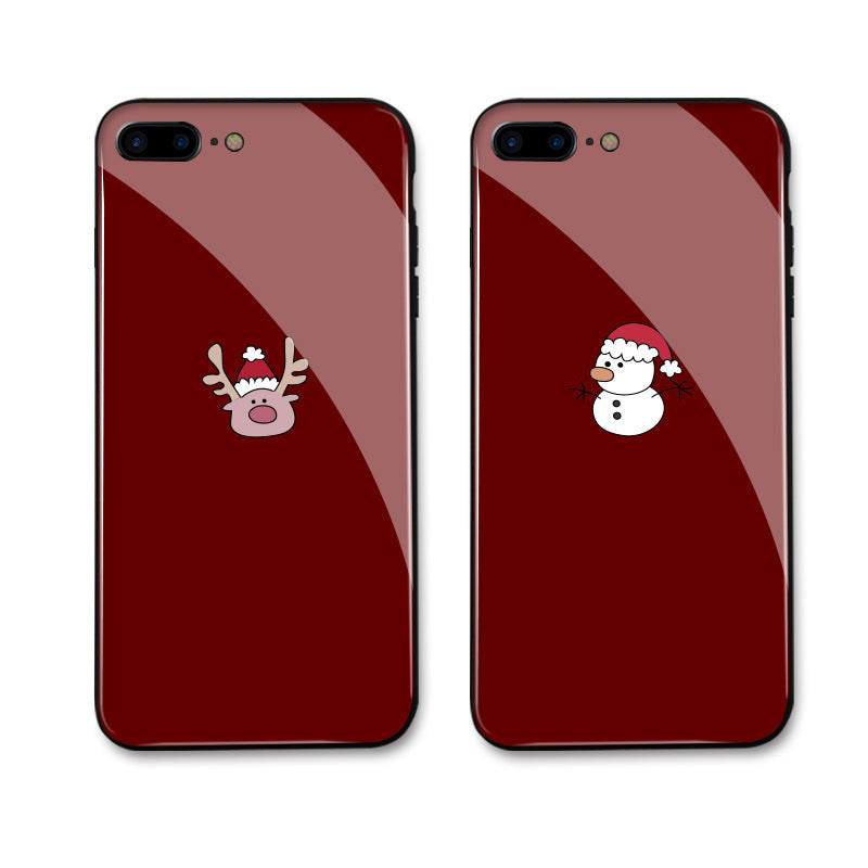 Phone Case Christmas Snowman Glass Shock-resistant Bag