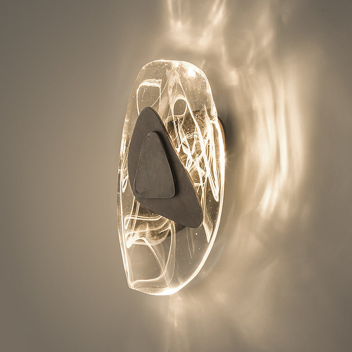 Luxus atmosphärische Eisblockkristallwand Lampe nach Glaswandlicht