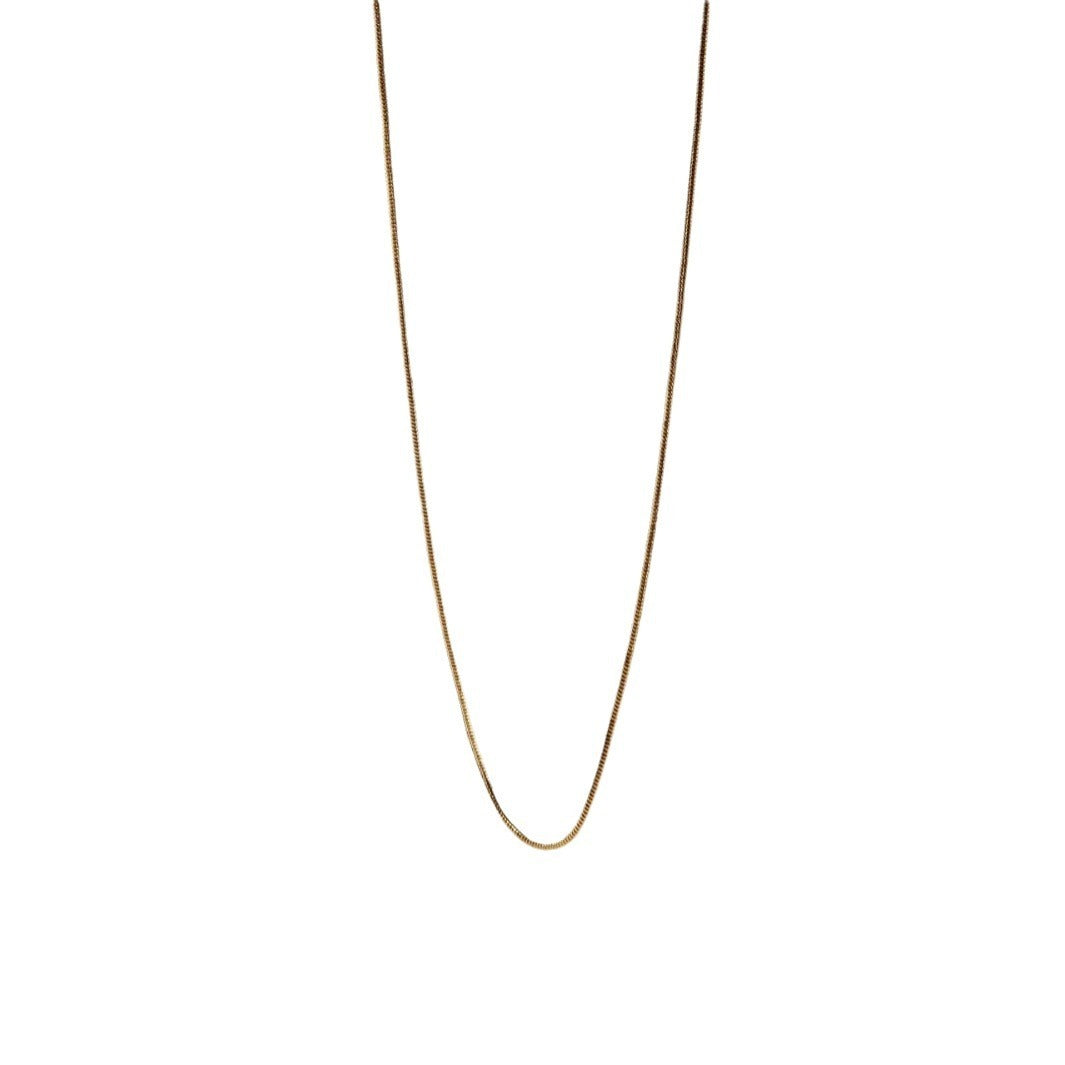 High-grade Gold Round Fine Snake Bones Chain Necklace