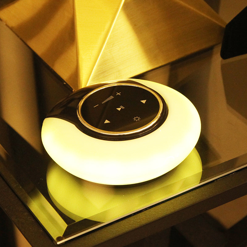 الإبداعية بلوتوث مضخم صوت ستيريو المتكلم LED مصباح مكتبي ستبليس يعتم للطي اللمس جو ضوء الليل