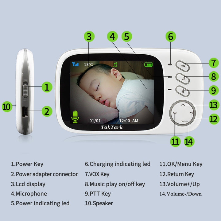 Dispozitiv digital de îngrijire a bebelușilor de 3,2 inci