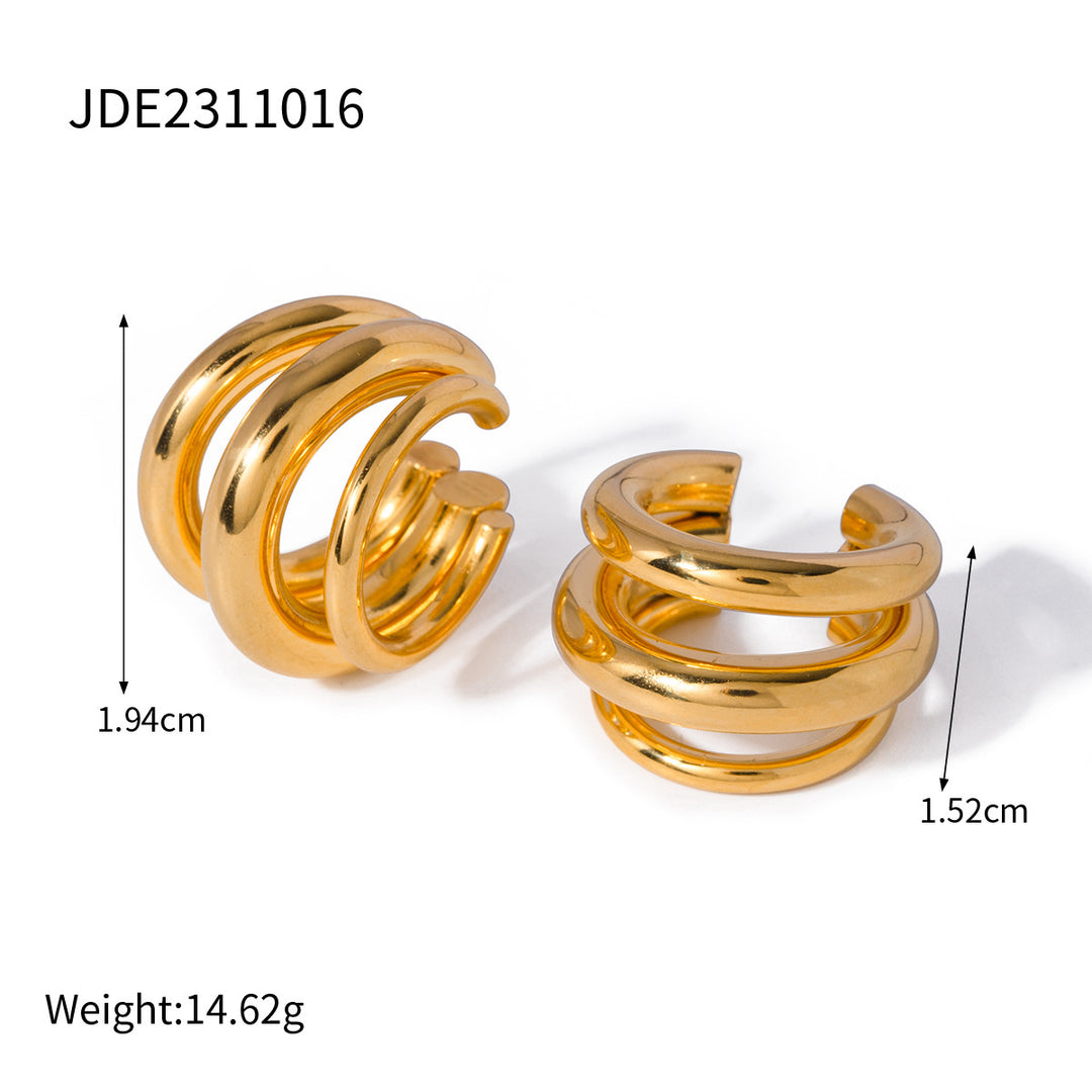Clipul de urechi cu trei straturi din oțel inoxidabil de 18k din aur de 18k