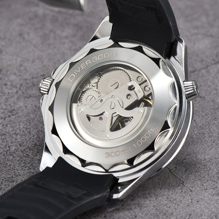 Montre transparente mécanique à 3 broches pour hommes