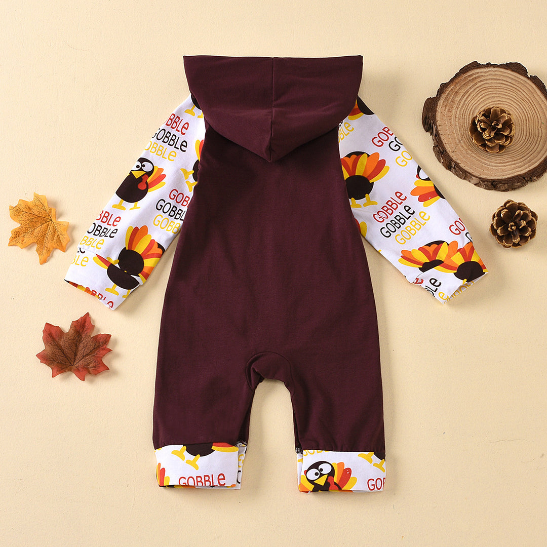 女の赤ちゃん感謝祭の長袖のパーカー