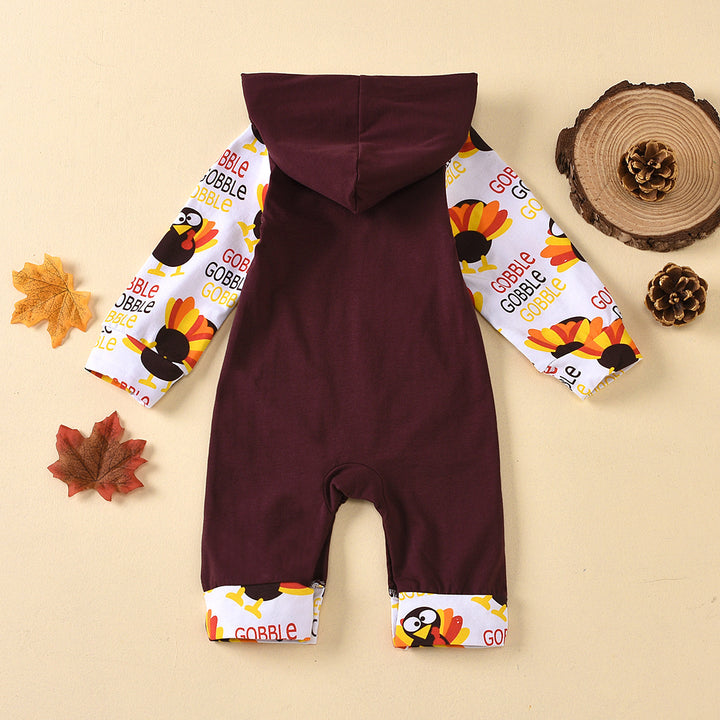 女の赤ちゃん感謝祭の長袖のパーカー