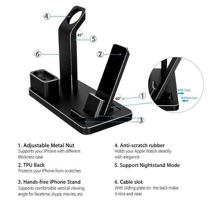 4 In 1 Airpods Laad Dock Holder