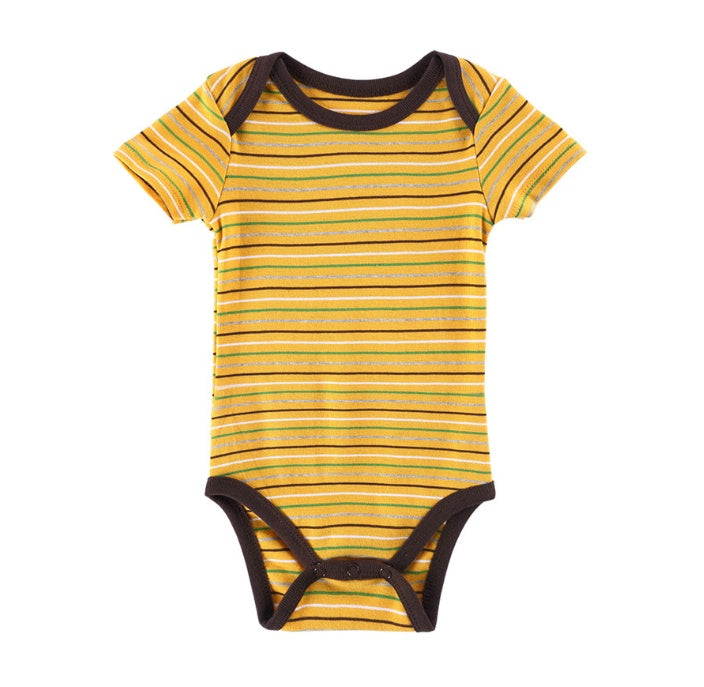 Kortgeboren baby katoenen jumpsuit met korte mouwen