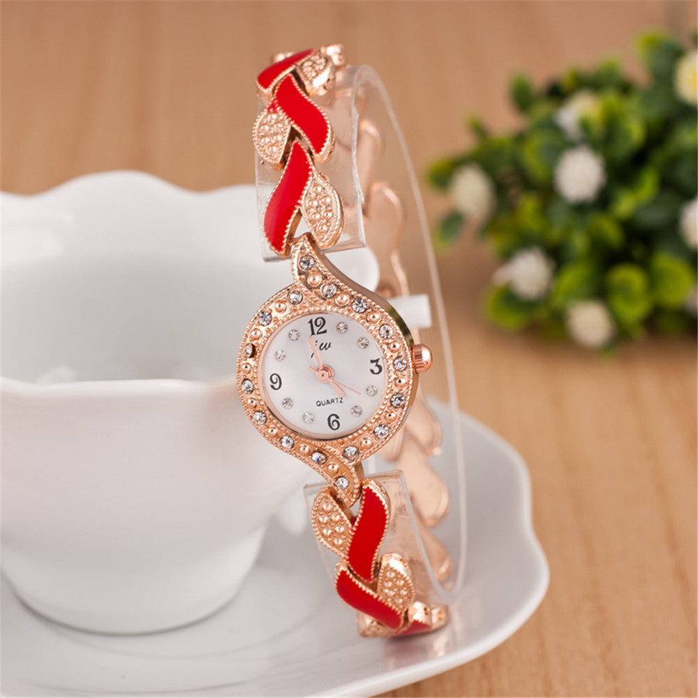 Modieuze all-match dames liefdesriem diamanten horloge