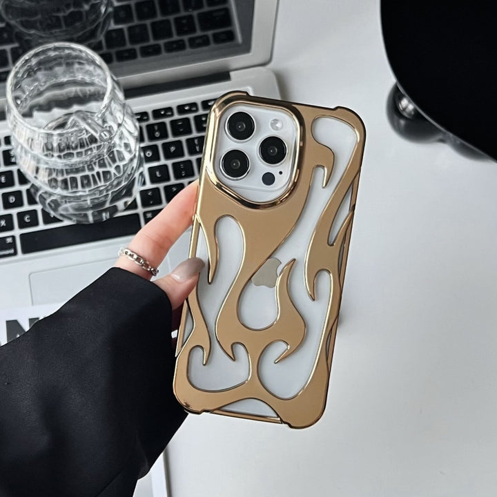 Electroplating Hollow Heat Dissipation Phone Case Flame Pattern High-grade Soft Shell