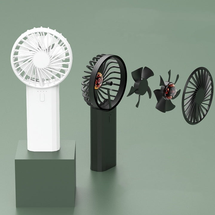 New Multi-function Portable Fan, Student Handheld Fan, Charging Usb Fan, Double Fan Blade Charging Treasure Fan