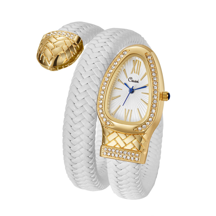 Snake Watch Mode Quarz Uhr Diamond Lederband