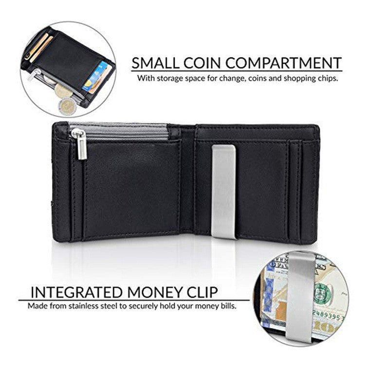 Herrenkartenhalter Faserleder Money Clip Wallet