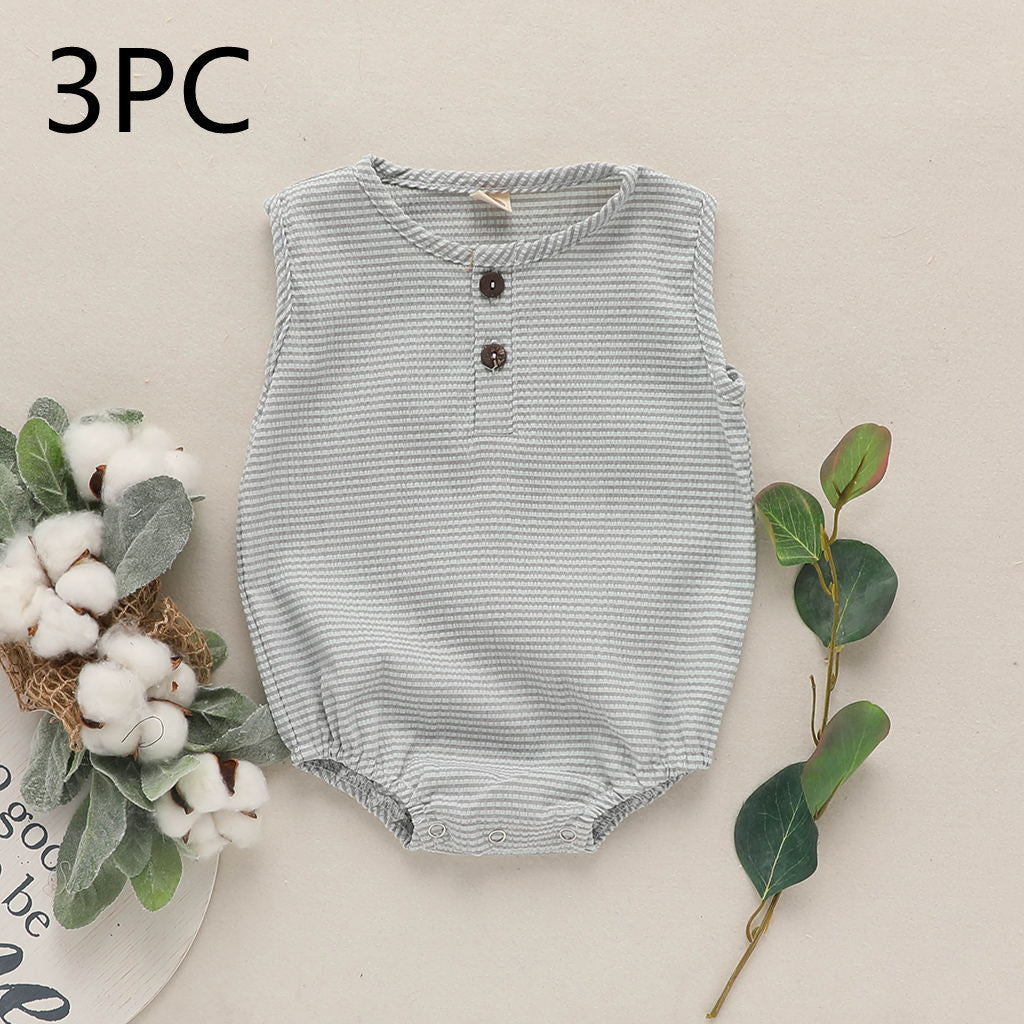 Baby Toddler Cotton And Linen Cute Climbing Romper Romper Bodysuit