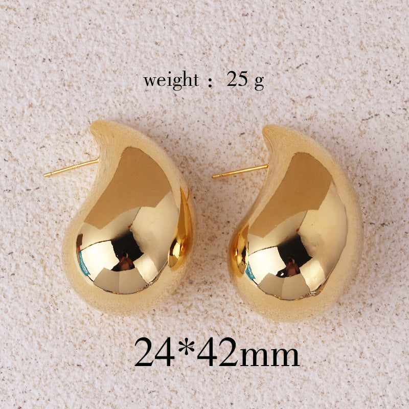 Boucles d'oreilles en métal réelle en cuivre en cuivre pour femmes