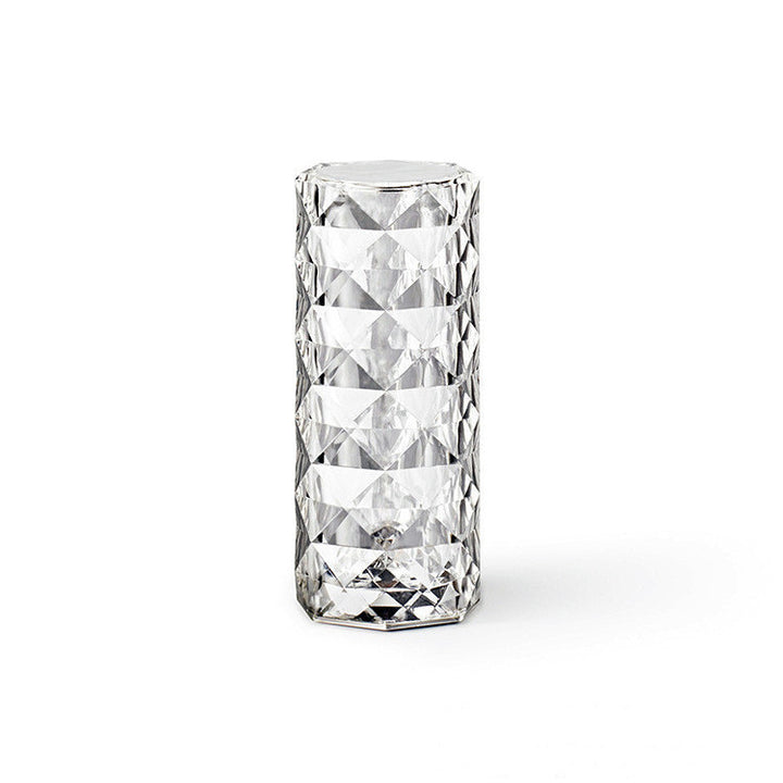 ノルディッククリスタルランプUSBテーブルランプベッドルームタッチダイム雰囲気ダイヤモンドナイトライトローズプロジェクターランプの装飾