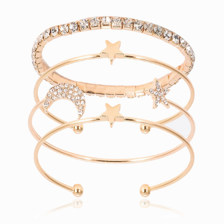 Diamond and crystal bracelet set