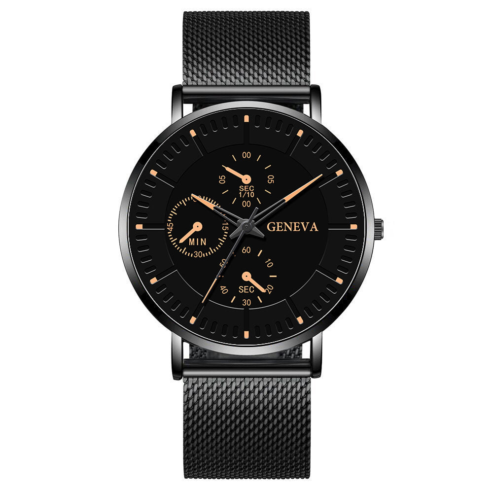 Sangle en mailles de la mode coréenne Watch pour hommes Simple