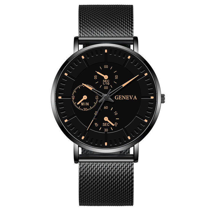 Sangle en mailles de la mode coréenne Watch pour hommes Simple