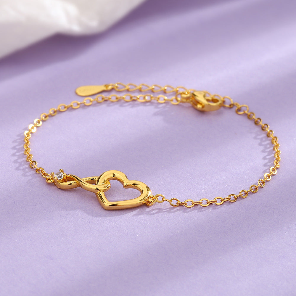 Bracelet en forme de coeur bijoux de mode polyvalent Bracelet d'amour Bracelet pour la fête de la Saint-Valentin