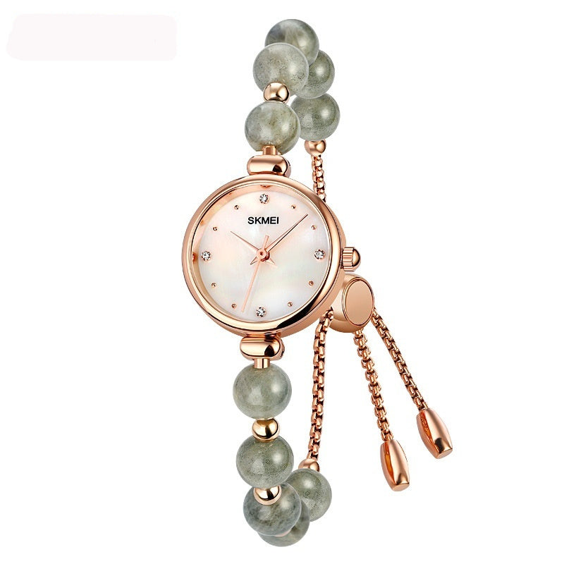 Modieuze all-match elegante dameskwarts Kijk Pearl Natural Stone Riem Bracelet Watch