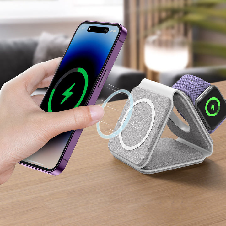 Three-in-one Folding Wireless Charger Home Desktop 15W Fast Charge