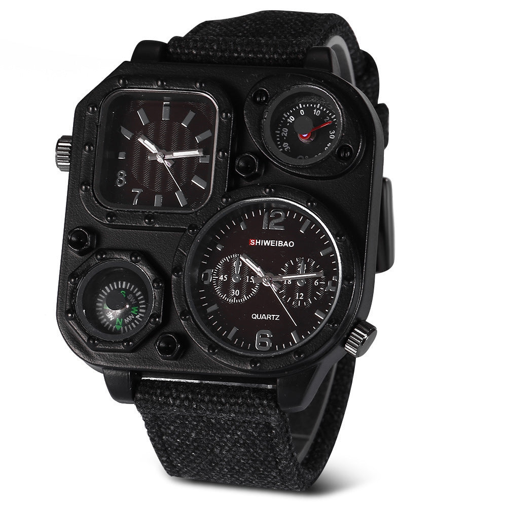 Herren Military Watch Multi-Zeit-Zone Personalisiertes Zifferblatt