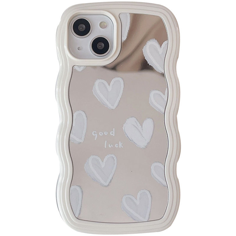 Wave Edge Mirror Heart adecuado para S24 S21 Ultra Phone Case Silicone