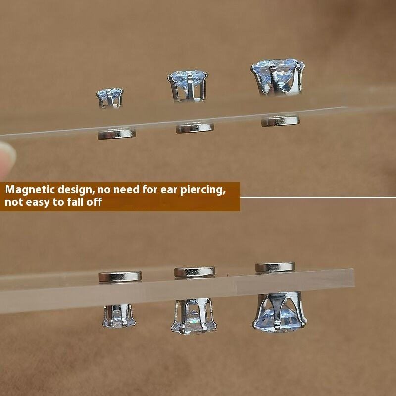 Pendientes de espárragos magnéticos no perforados para el clip para el oído de las mujeres
