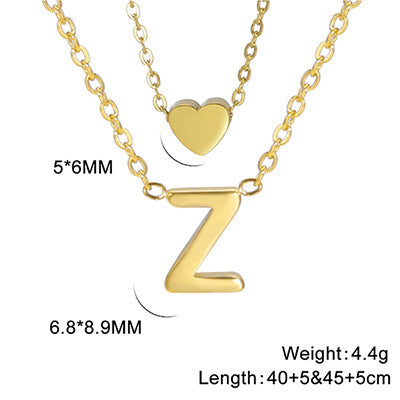 Elegante und modische, sorgfältig geformte 26 -Buchstaben -Halskette