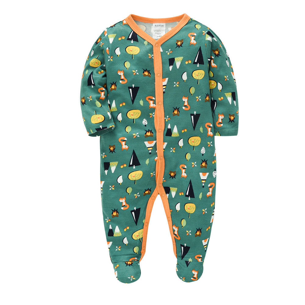 Baby langermet bomulls romper