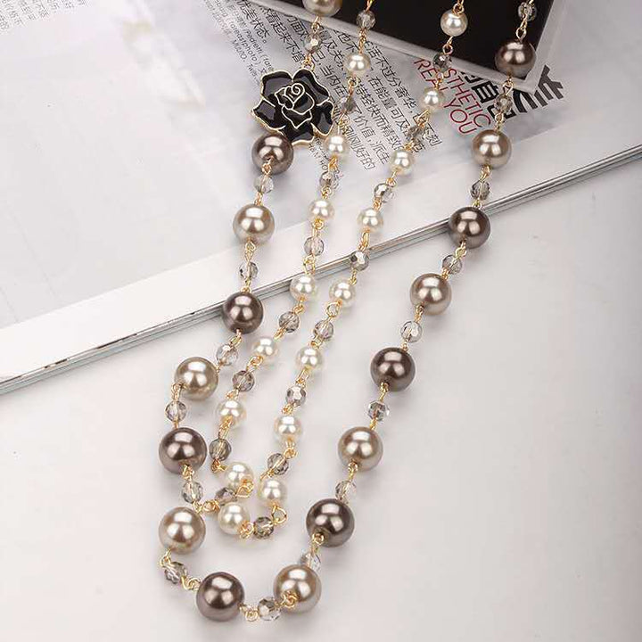 Long Collier Fashion exagérée Tenterament Big Brand Pearl Pendant