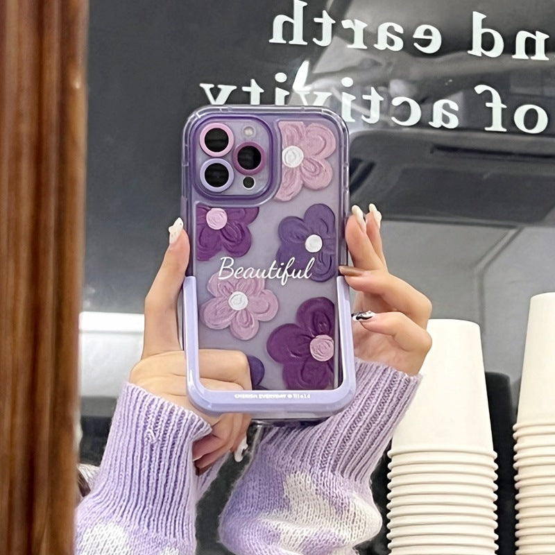 Leuke olieverfschilderij Flower Invisible Bracket Phone Case