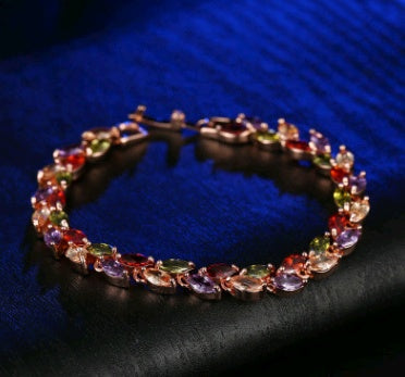 Armbånd armbånd smykker mote fargerik krystall selje armbånd kobber zirkonarmbånd